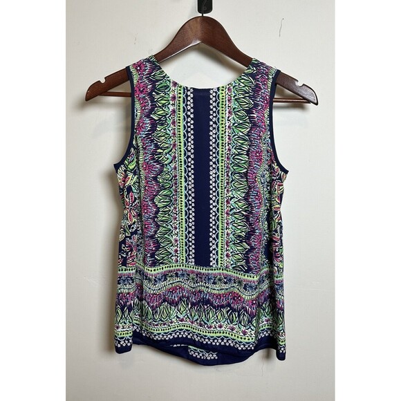 Lilly Pulitzer Iona Silk Shell Tank Blouse Top sz XS Button Back Not Too Catty - Picture 2 of 6